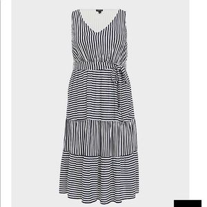 NWT Torrid Navy/White Stripe Midi Dress Size 3
